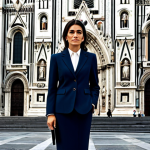 **

"A confident Italian businesswoman in a tailored, modest business suit, standing in front of the Duomo di Milano, fully clothed, appropriate attire, safe for work, perfect anatomy, natural proportions, professional photography, high quality, professional, family-friendly"

**